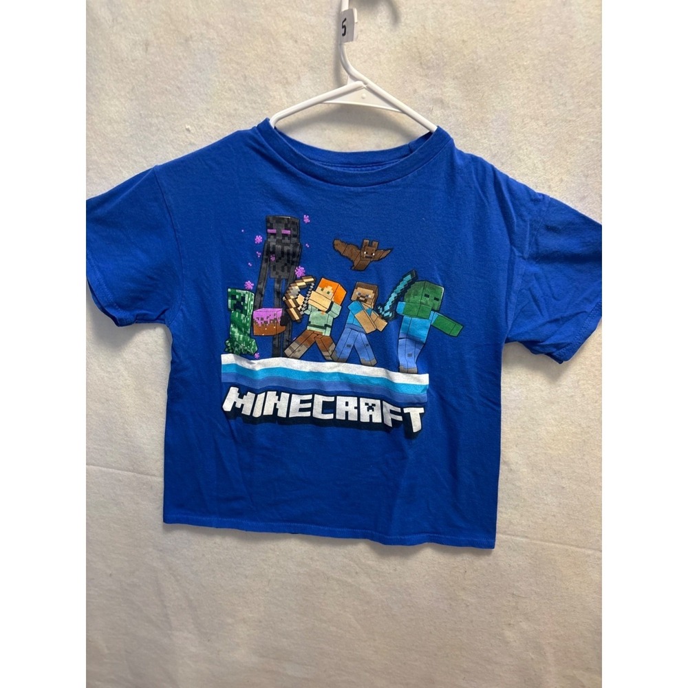Minecraft Kids Graphic Blue T-Shirt Short‎ Sleeve S